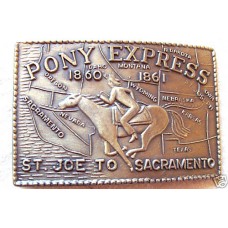 Pony Express Brass Buckle